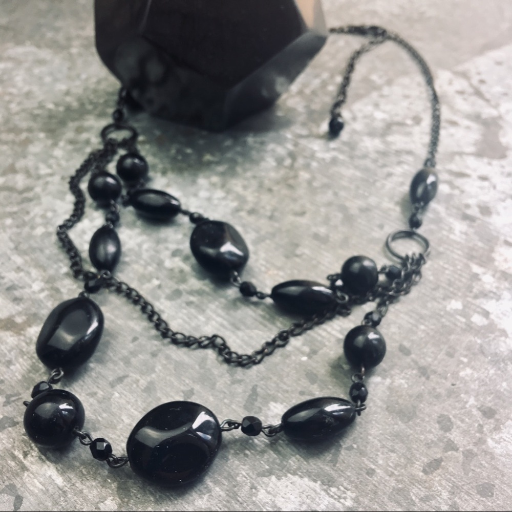 New! Dramatic, Edgy-Classic, Black Neclace